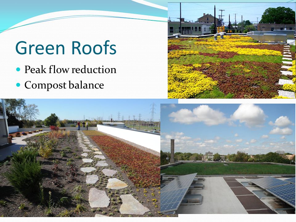 Green Roofs Peak flow reduction Compost balance