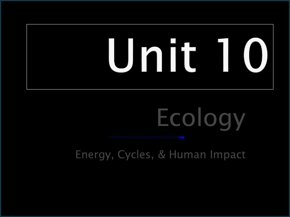 Ecology Energy, Cycles, & Human Impact