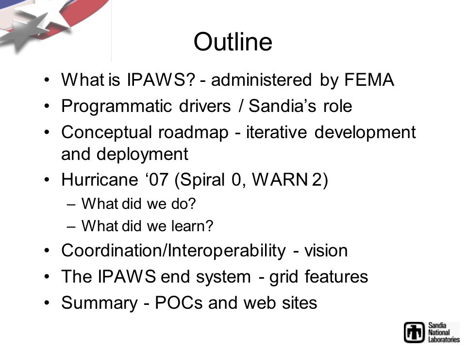 Outline What is IPAWS.