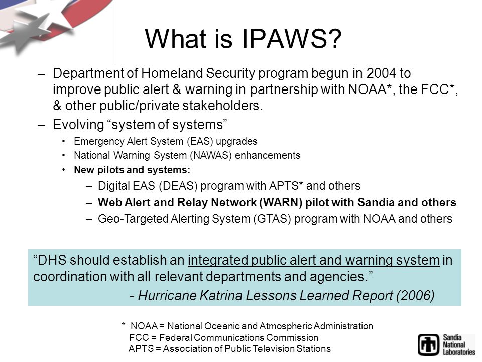 What is IPAWS.