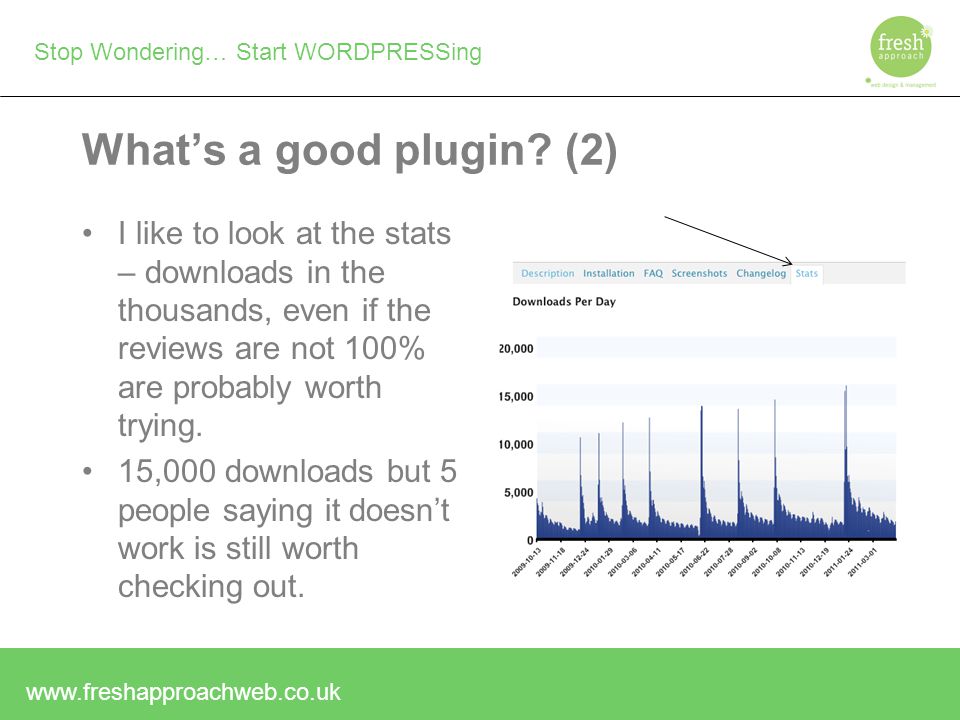 Stop Wondering… Start WORDPRESSing What’s a good plugin.