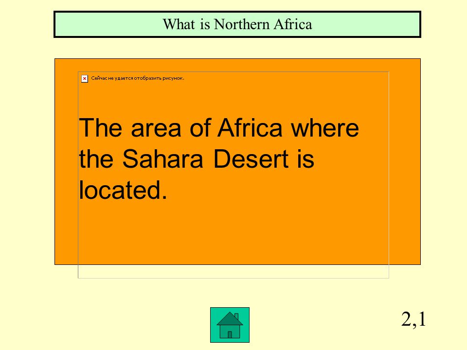 Row 1, Col 1 What is the Sahara The largest desert in the world.