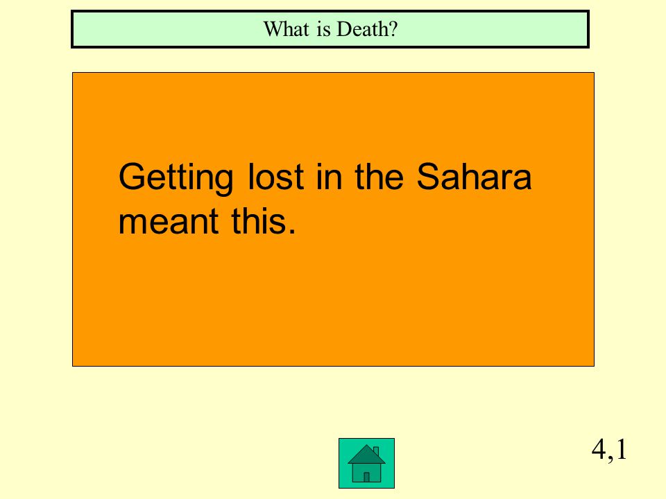 3,1 What is the Death Road The name of the Trade Route across the Sahara Desert.