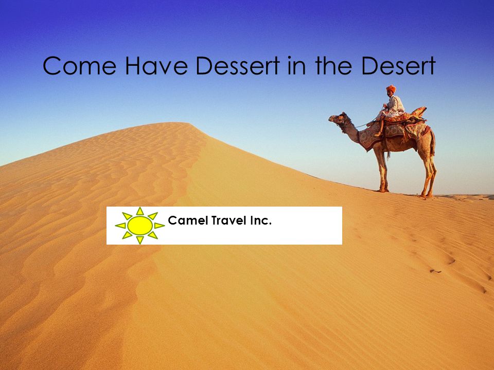 Come Have Dessert in the Desert Camel Travel Inc.