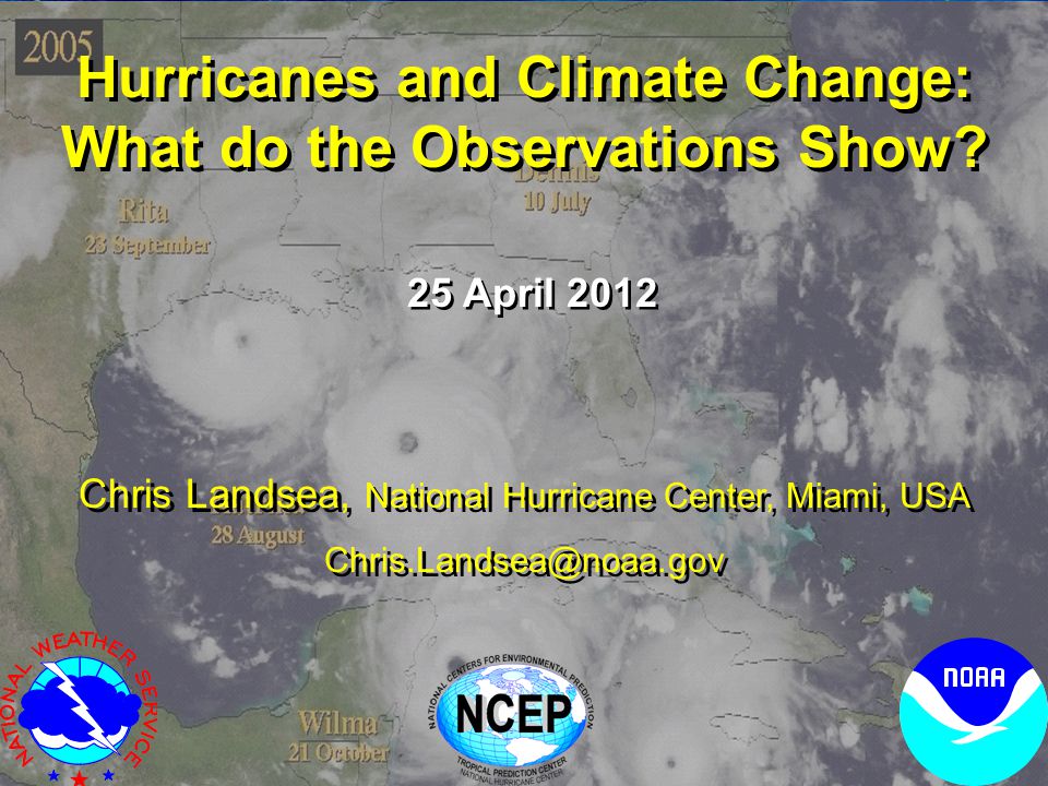 Hurricanes and Climate Change: What do the Observations Show.