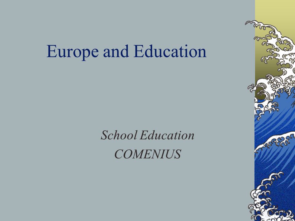 Europe and Education School Education COMENIUS