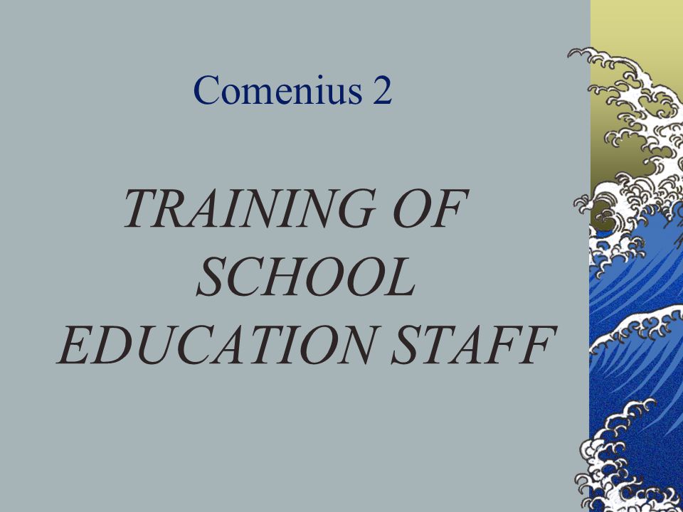 Comenius 2 TRAINING OF SCHOOL EDUCATION STAFF