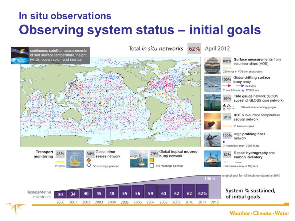 In situ observations Observing system status – initial goals