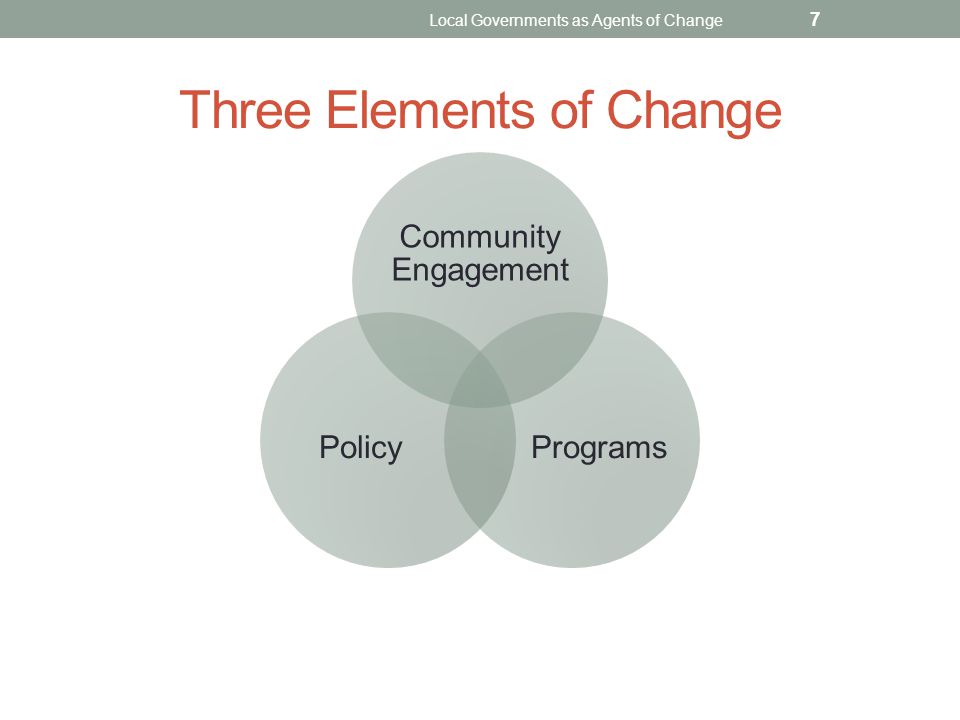 Three Elements of Change Local Governments as Agents of Change 7