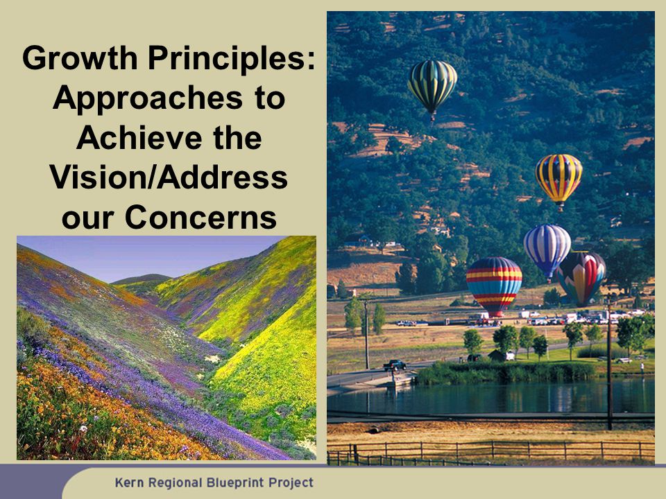 Growth Principles: Approaches to Achieve the Vision/Address our Concerns