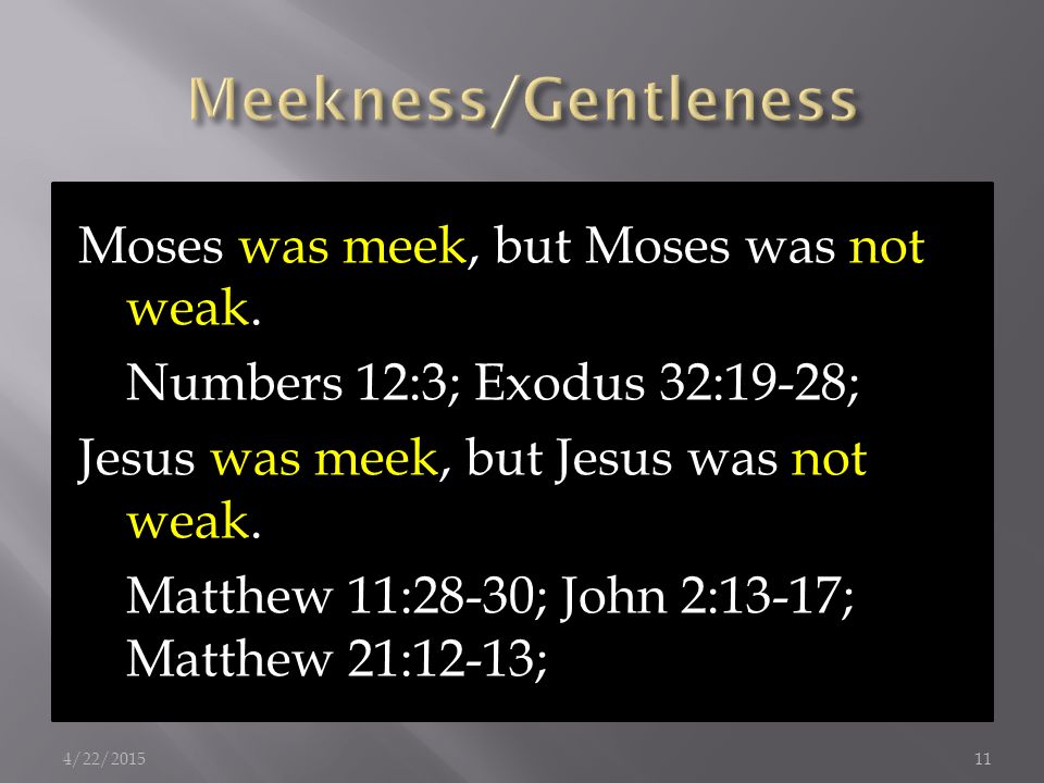 Moses was meek, but Moses was not weak.