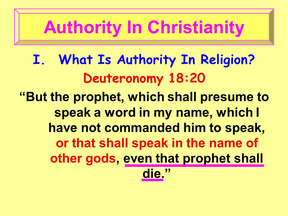 I.What Is Authority In Religion.