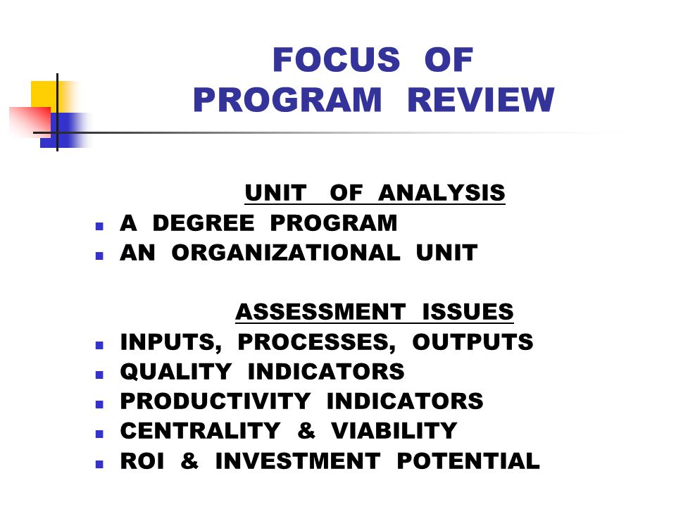 TWO MAJOR DOMAINS OF ASSESSMENT PROGRAM REVIEW LEARNING OUTCOMES