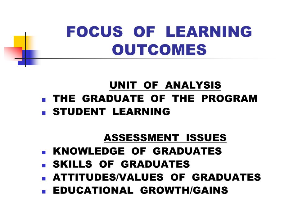 FOCUS OF PROGRAM REVIEW UNIT OF ANALYSIS A DEGREE PROGRAM AN ORGANIZATIONAL UNIT ASSESSMENT ISSUES INPUTS, PROCESSES, OUTPUTS QUALITY INDICATORS PRODUCTIVITY INDICATORS CENTRALITY & VIABILITY ROI & INVESTMENT POTENTIAL