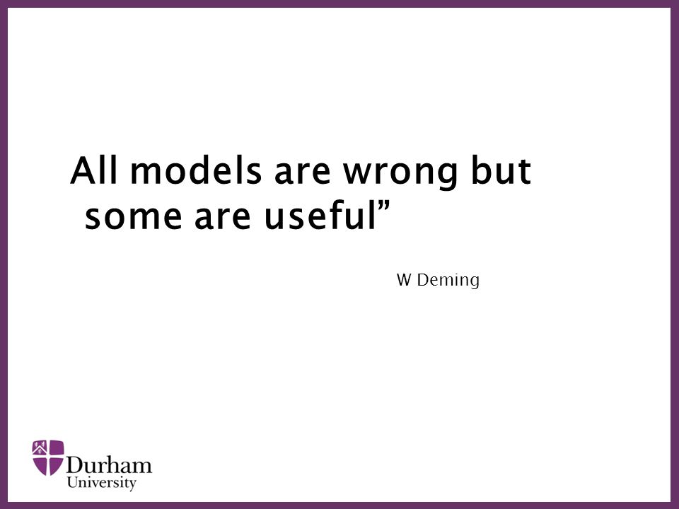 ∂ All models are wrong but some are useful W Deming