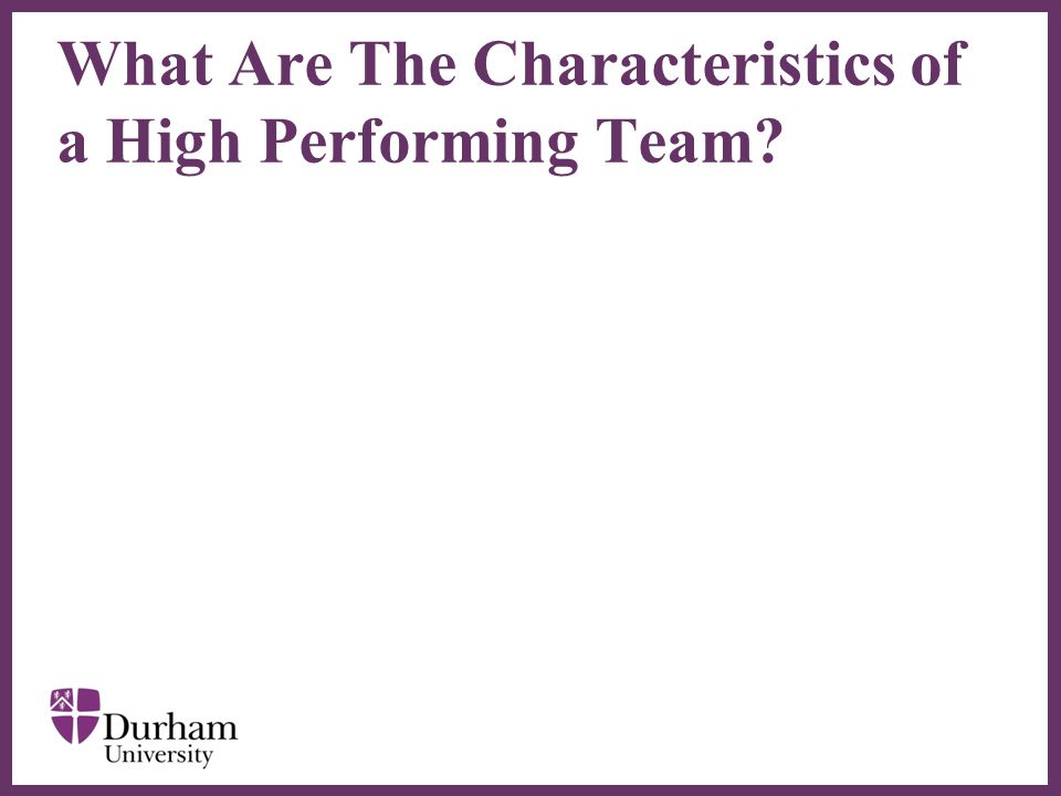 ∂ What Are The Characteristics of a High Performing Team
