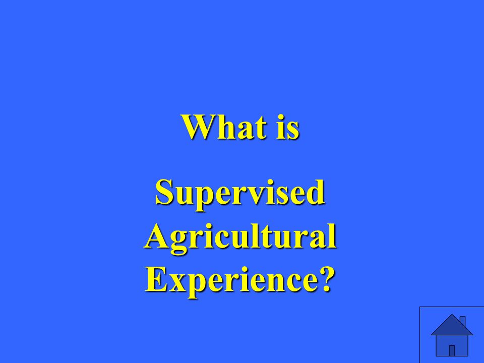 What is Supervised Agricultural Experience