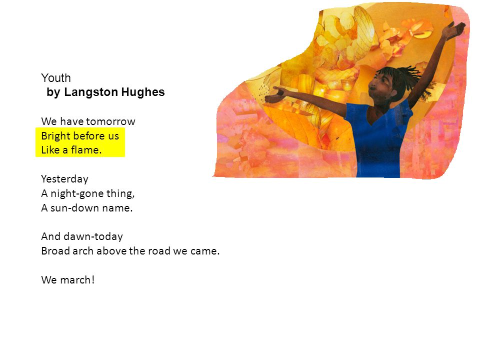Youth by Langston Hughes We have tomorrow Bright before us Like a flame.
