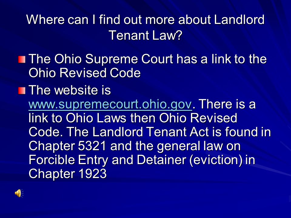 Where can I find out more about Landlord Tenant Law.