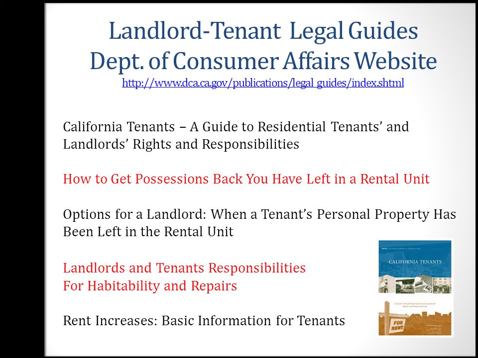 Landlord-Tenant Legal Guides Dept.