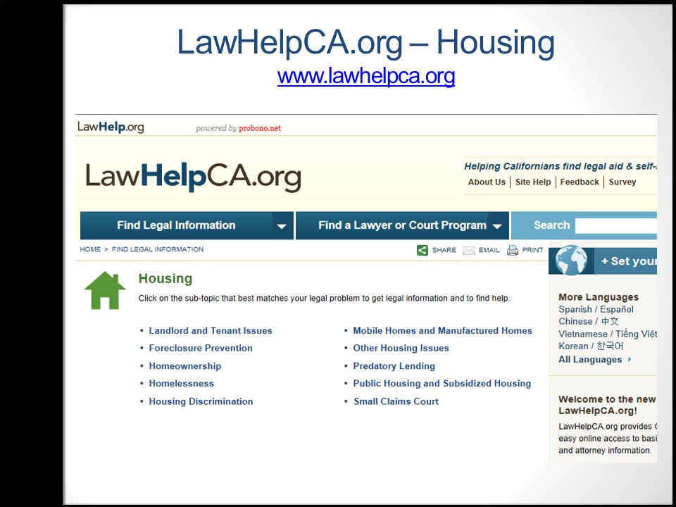 LawHelpCA.org – Housing