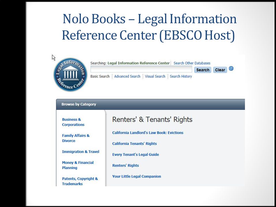 Nolo Books – Legal Information Reference Center (EBSCO Host)