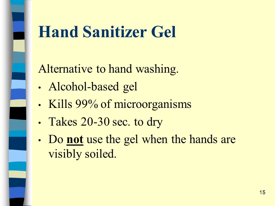 Hand Sanitizer Gel Alternative to hand washing.