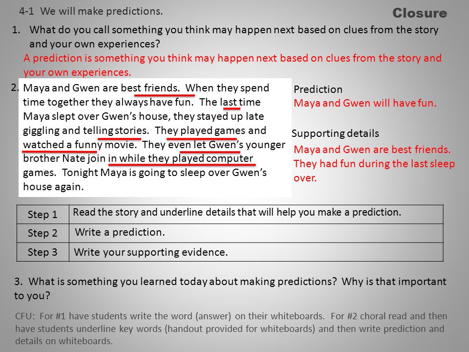 What are we going to do today? What are we going to make? What are we going  to do with predictions? We will make predictions. Learning Objective Match.  - ppt download