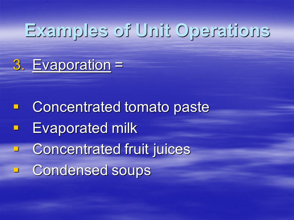 Unit Operations.