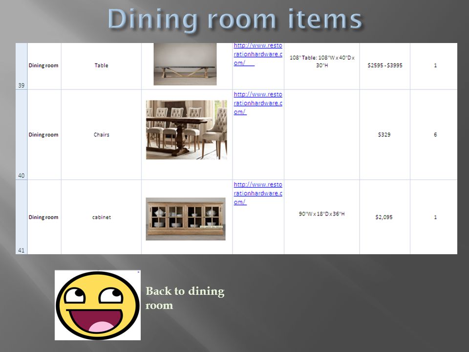 Back to dining room