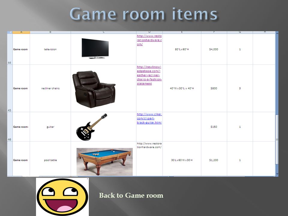 Back to Game room