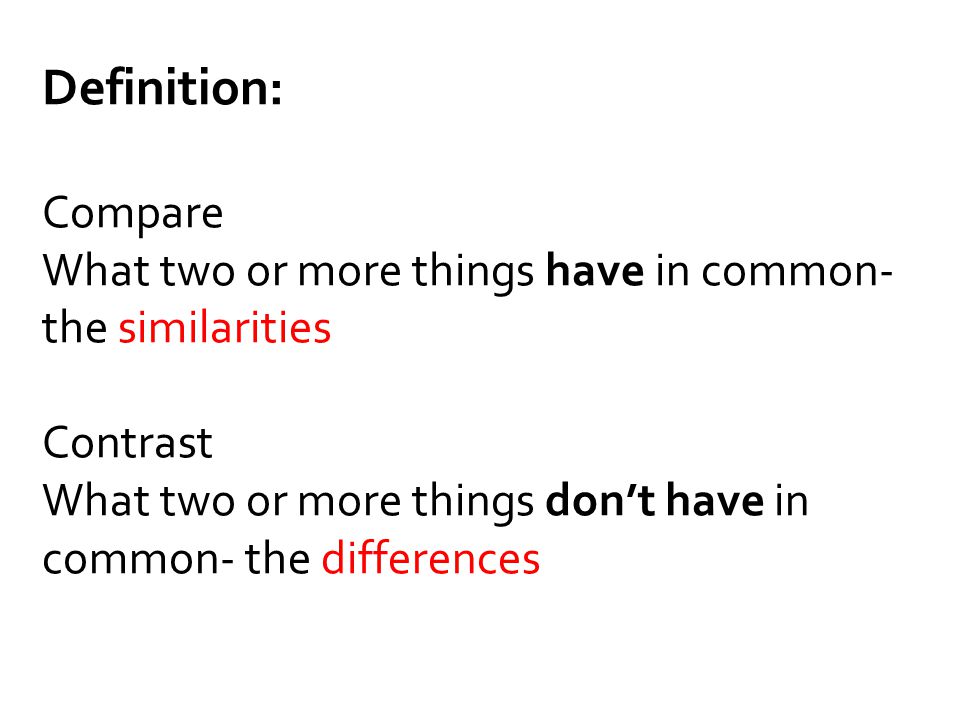 contrast comparison definition