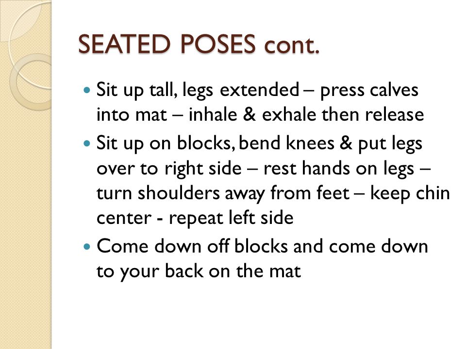 SEATED POSES cont.