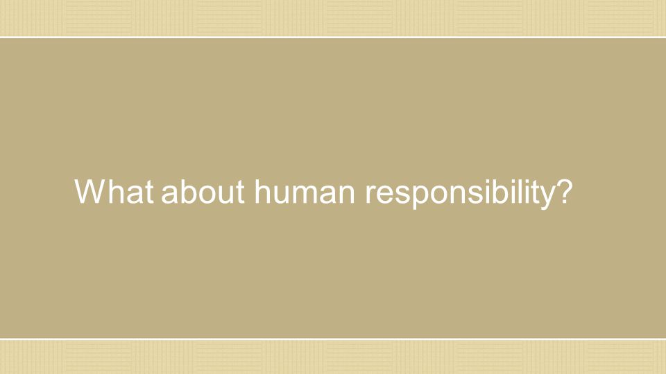 What about human responsibility