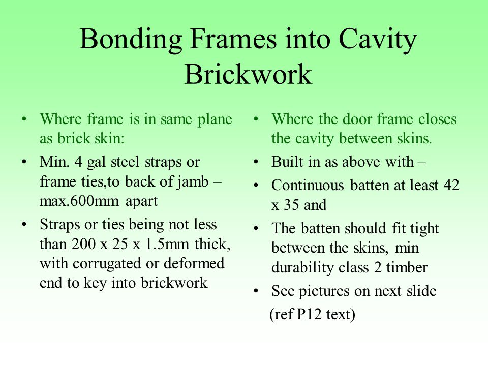 Fitting Door Frames To Cavity Brickwork & Brick Veneer Your Ref: from P11  of text M.S.Martin Sept 2005 M.S.Martin Sept ppt download
