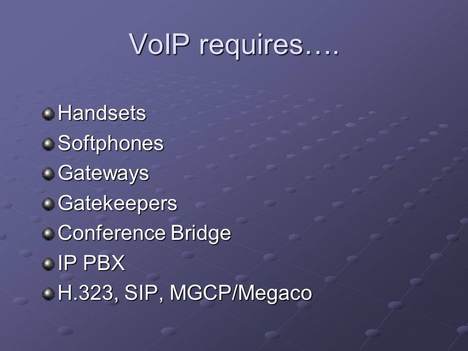VoIP requires….