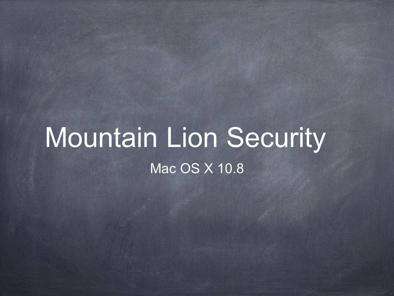 Mountain Lion Security Mac OS X 10.8