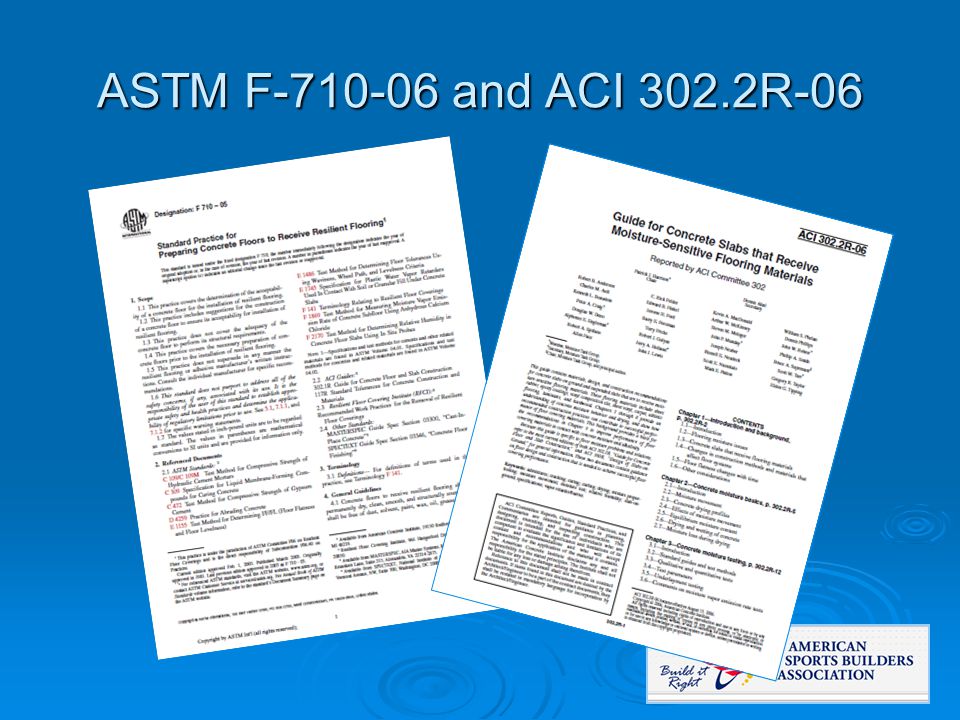 ASTM F and ACI 302.2R-06