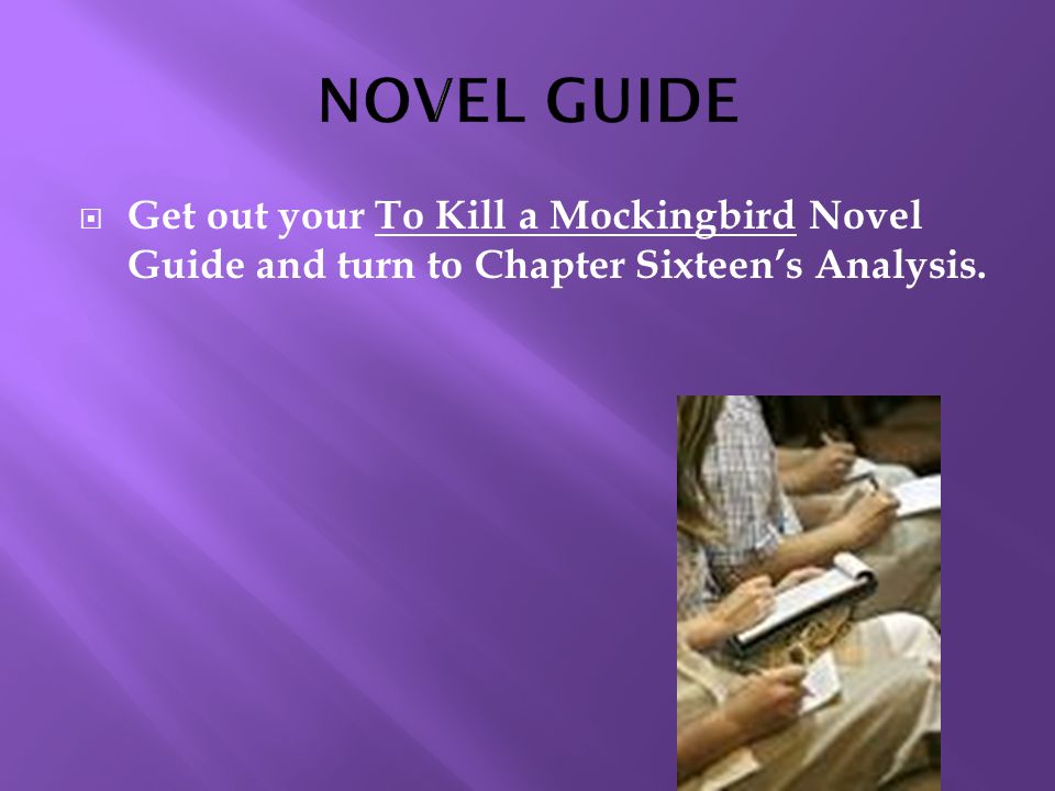  Get out your To Kill a Mockingbird Novel Guide and turn to Chapter Sixteen’s Analysis.