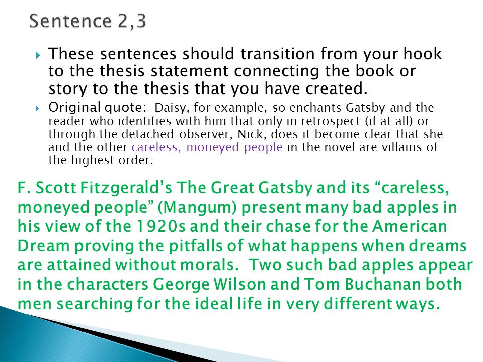 the great gatsby essay hook