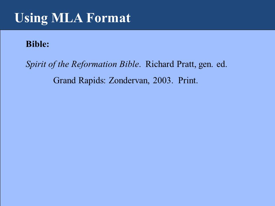 Citing the 2024 bible mla