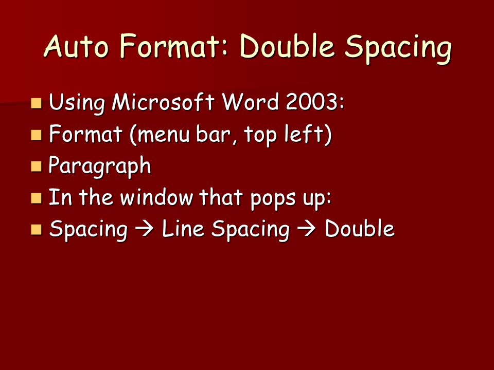 how to do double space on word 2003 how to do double space on word 2003