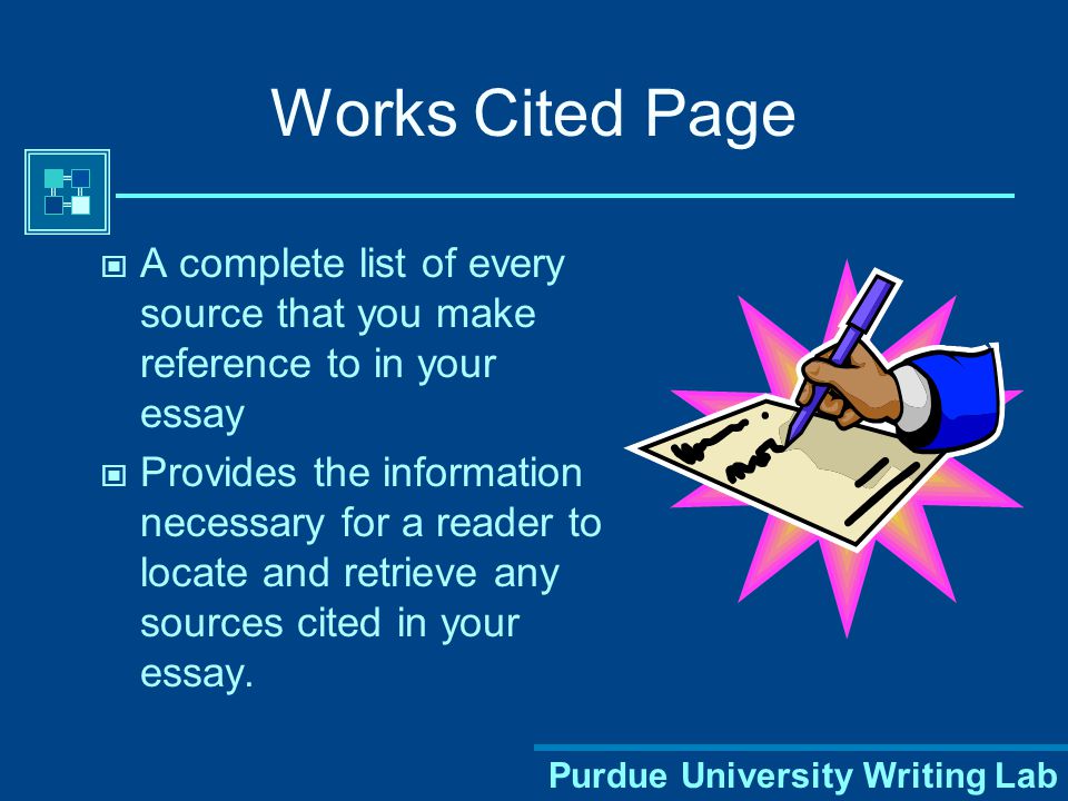 Purdue University Writing Lab A Sample Works Cited Page Smith 12 Works Cited Dickens, Charles.
