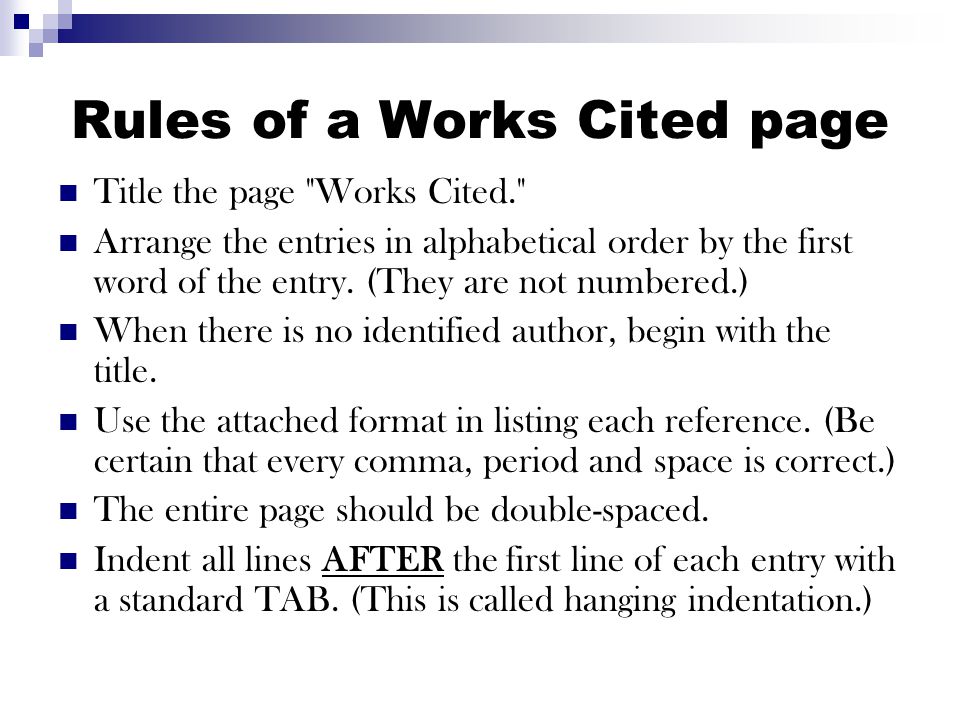 works cited mla format joanne edmonds diana fannin ppt works cited list format