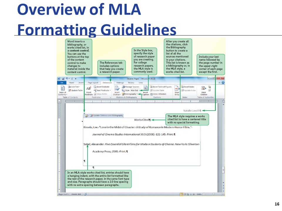 XP Overview of MLA Formatting Guidelines 16