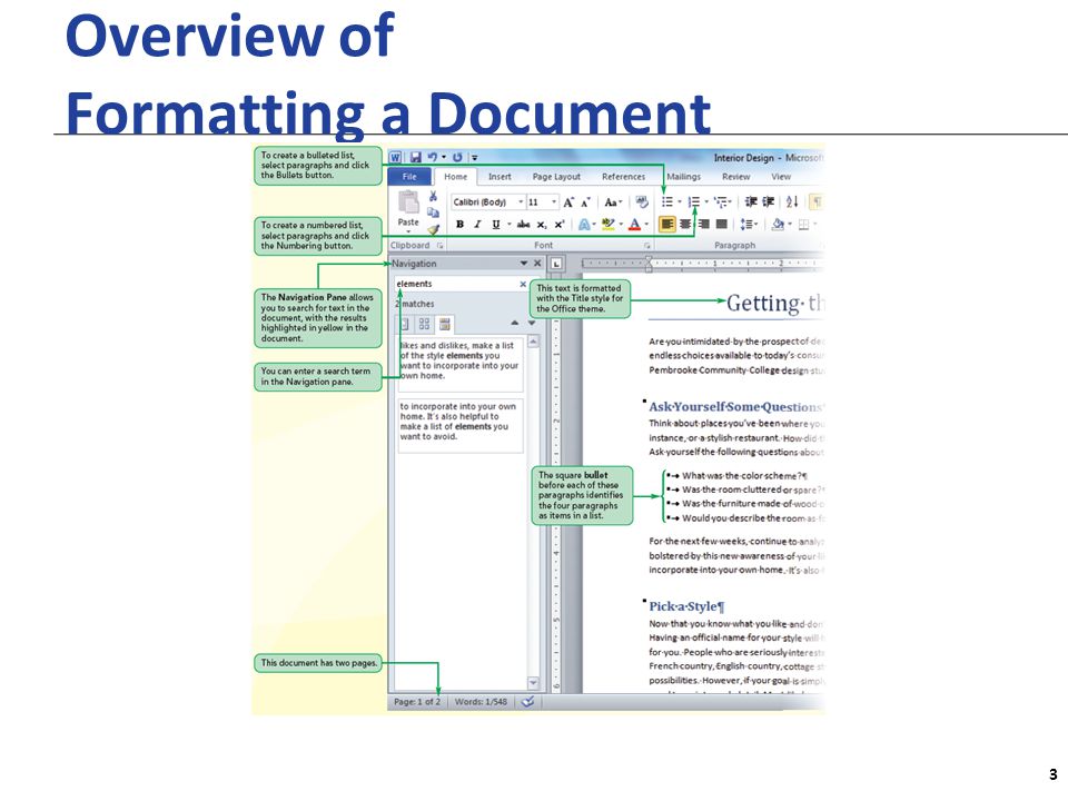 XP Overview of Formatting a Document 3