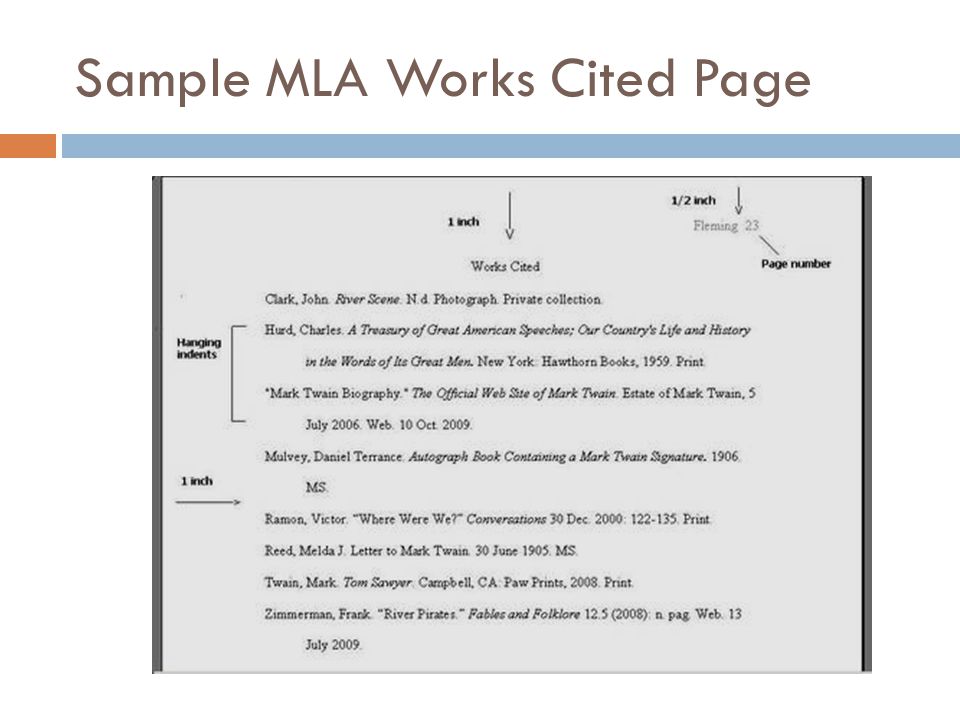 Sample MLA Works Cited Page