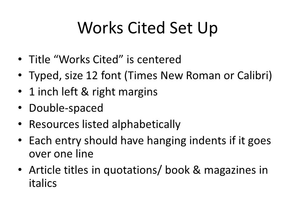 mla format how to create your works cited list works cited set up