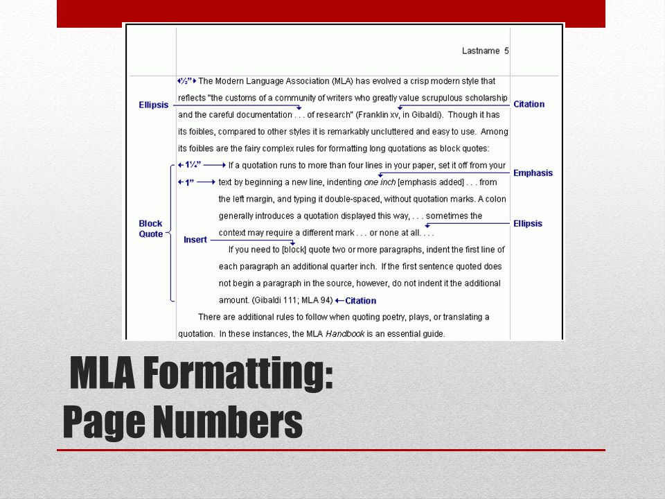 MLA Formatting: Page Numbers