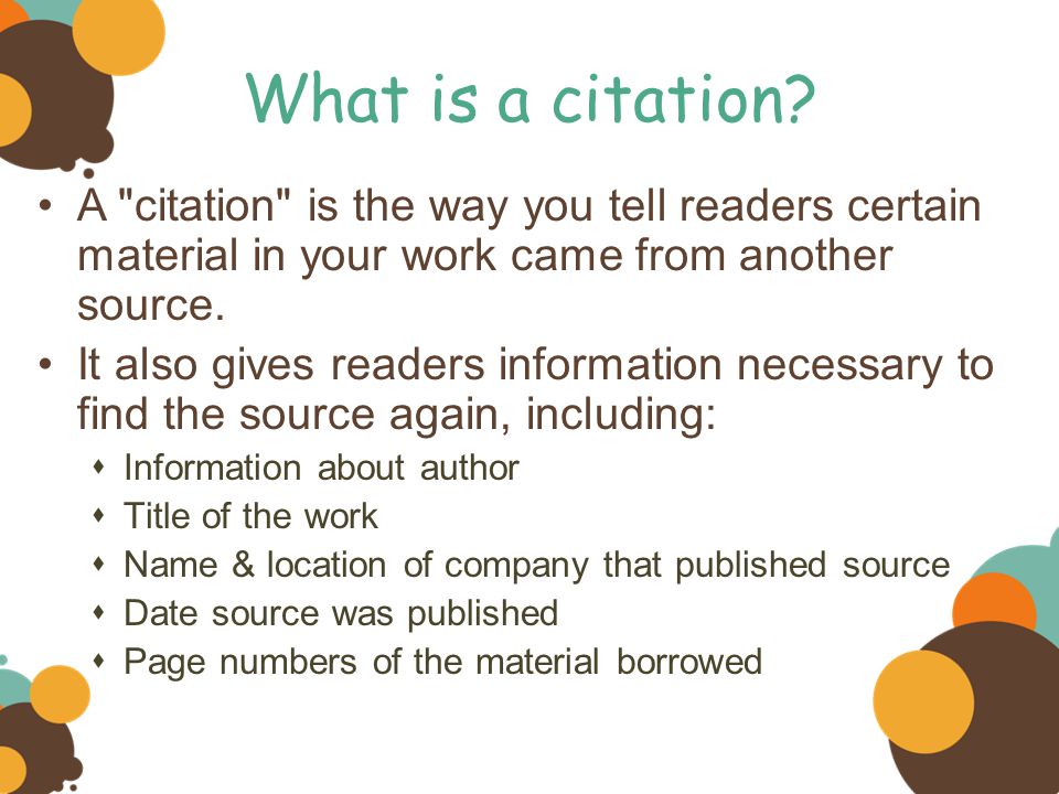 What is a citation.